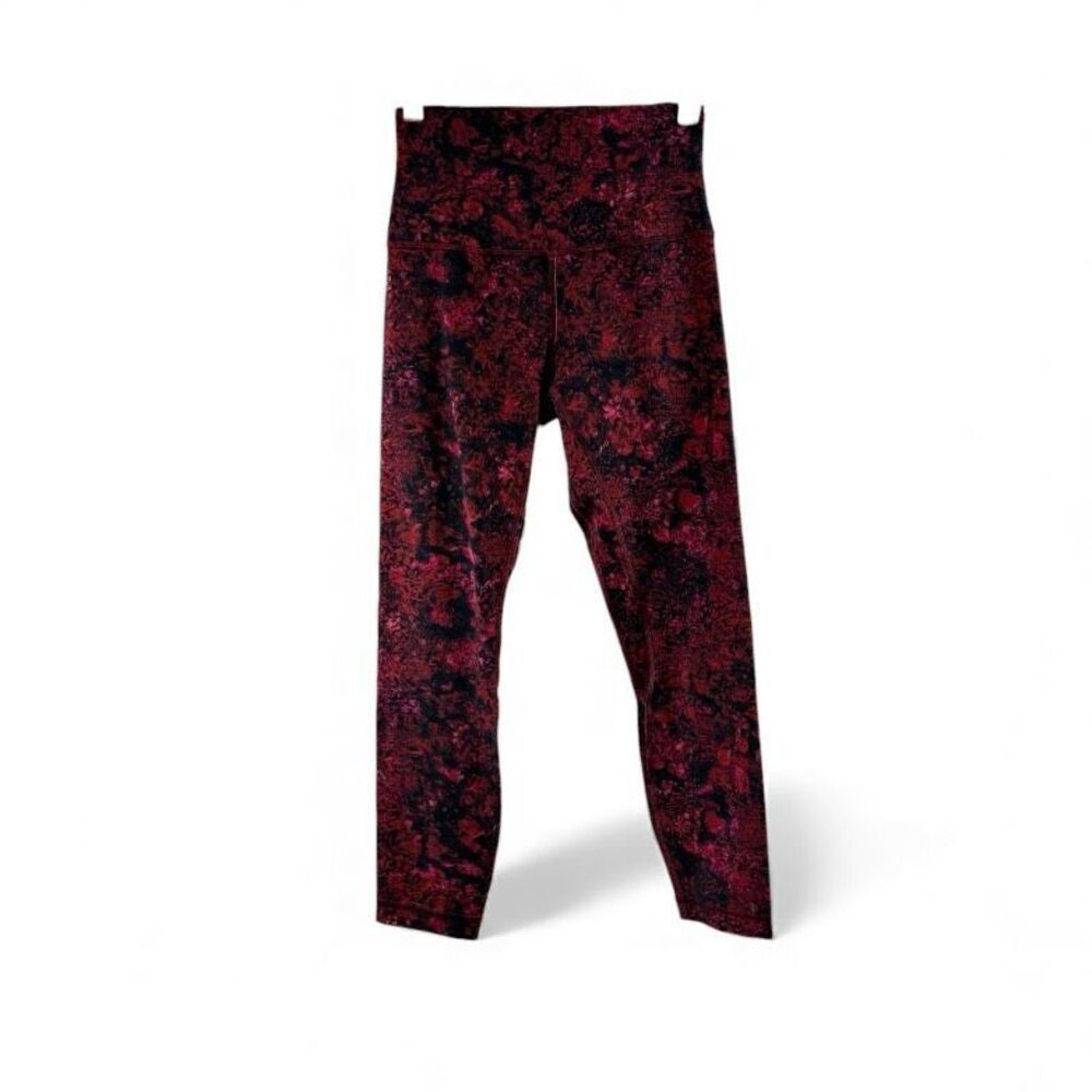 Lululemon Align High Rise in Red and Black Print Size 4